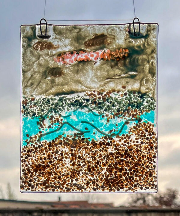 Handgemaakt hangend glaswerk geïnspireerd op de zee